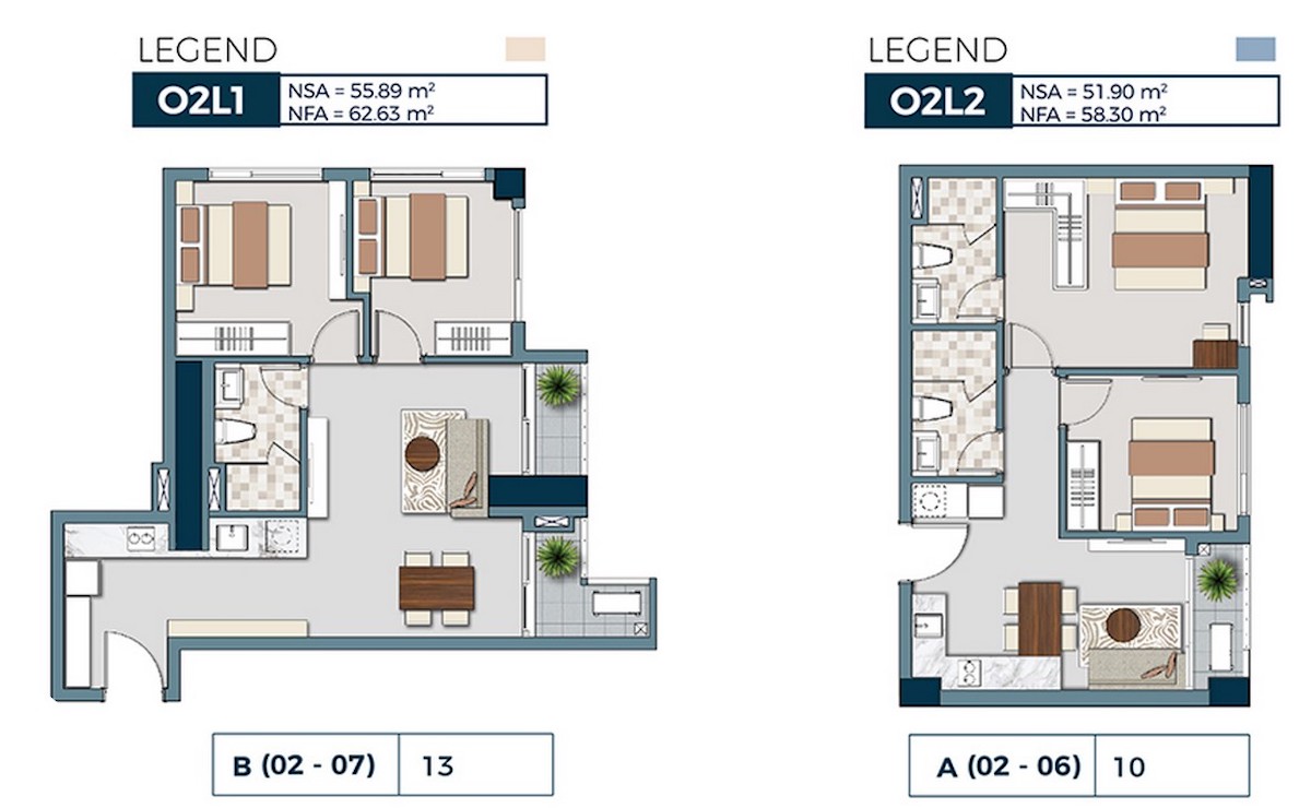 Thiết kế Officetel O2-L1-L2 dự án căn hộ chung cư Lancaster Legacy